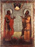 Косма и Дамиан Асийские. Средник храмовой иконы